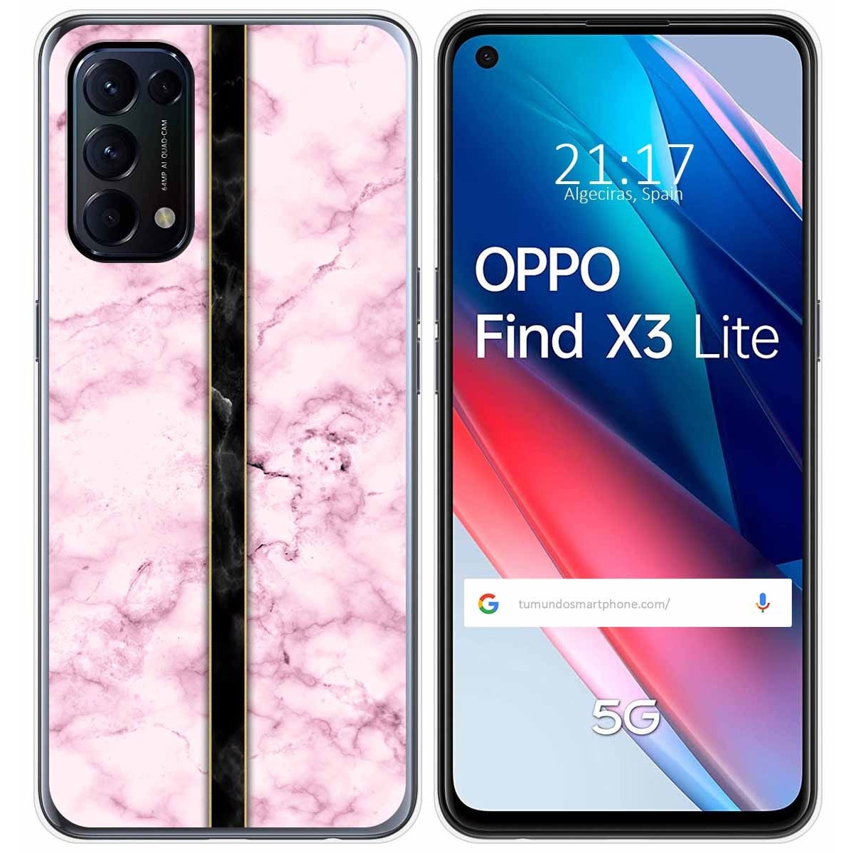 Tumundosmartphone Funda Gel Tpu para Oppo Find X3 Lite 5G diseño Mármol 04 Dibujos