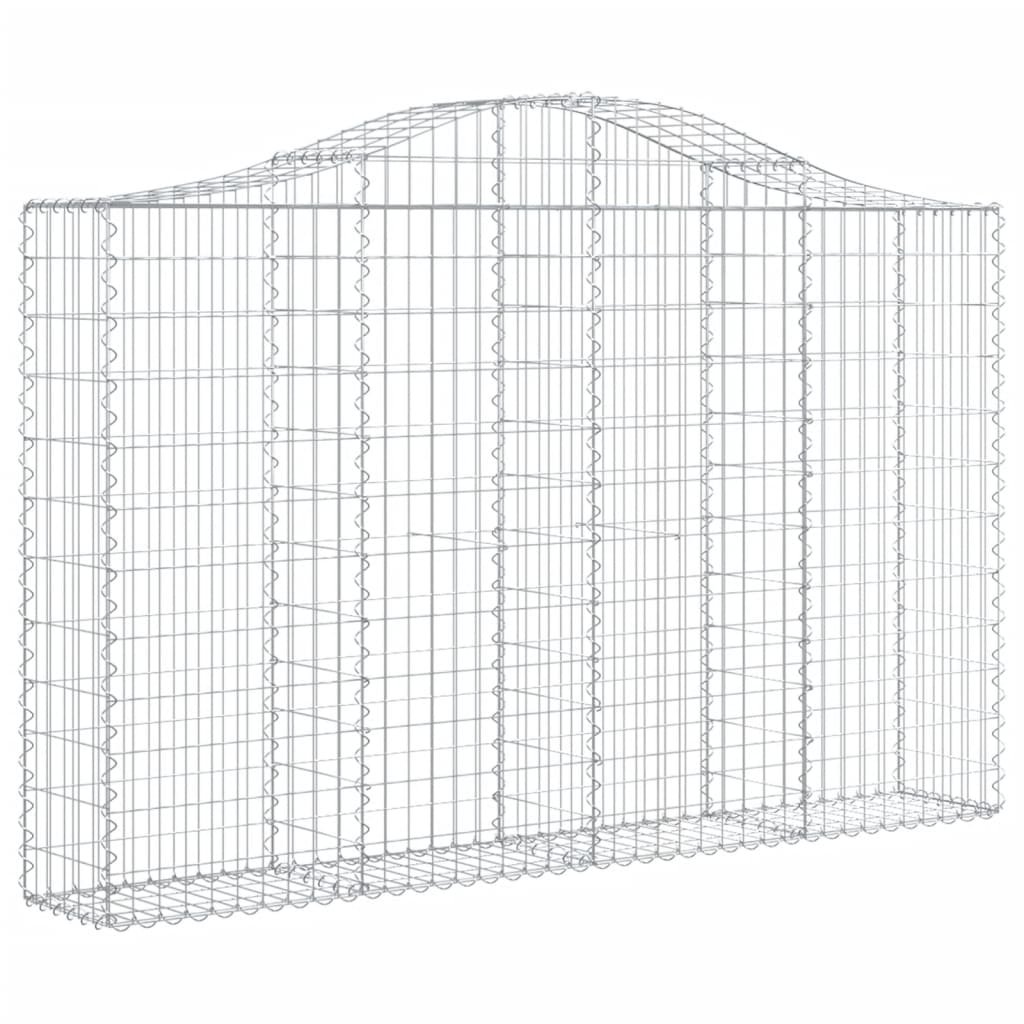 vidaXL Cestas de gaviones 2 uds forma de arco hierro 200x30x120/140cm