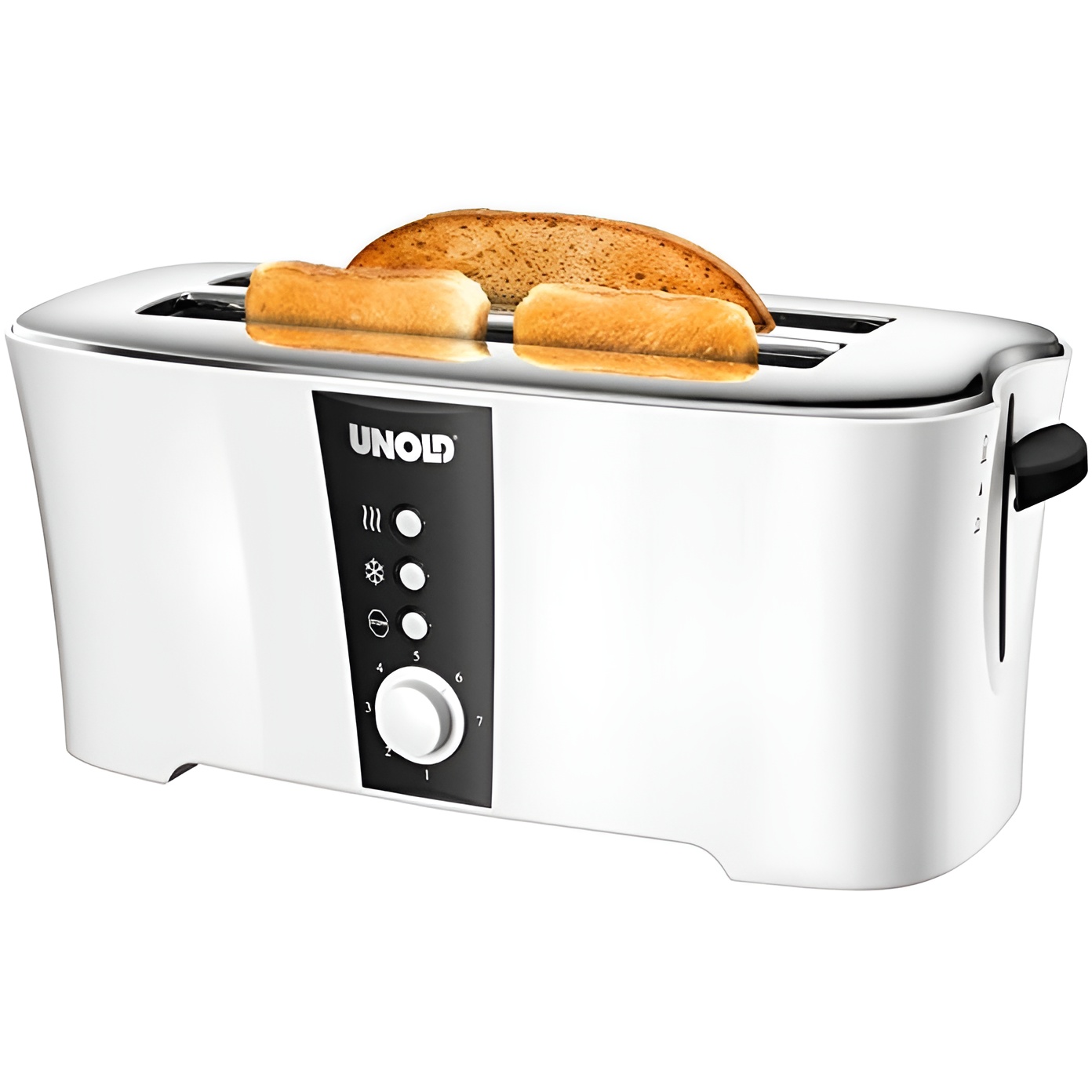Unold 38020 Tostadora Diseño Dual Doble Disco Ranura Larga 1350W Blanco
