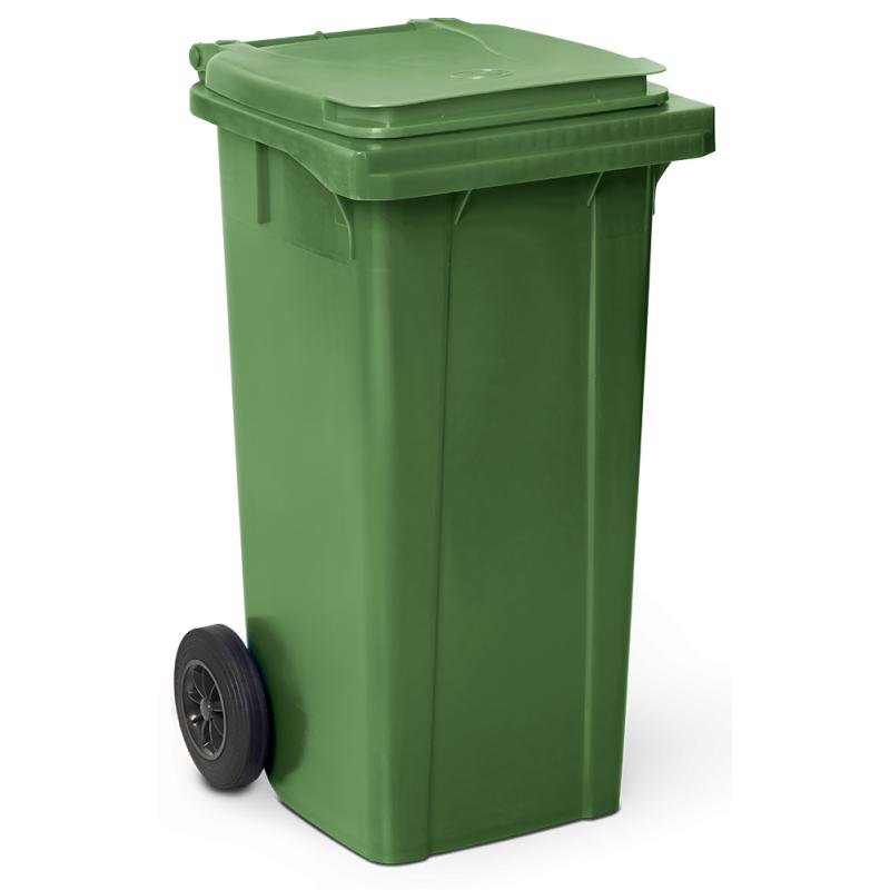 Contenedor de desperdicios con tapa y ruedas verde 120 lts.