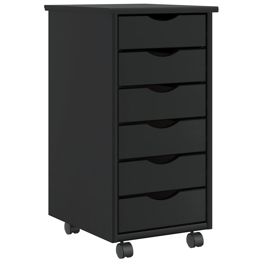 vidaXL Cajonera con ruedas MOSS madera maciza de pino 34 x 39 x 65,5 cm