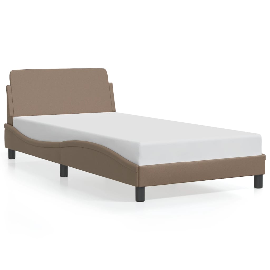 vidaXL Estructura de cama Dover cuero sintético capuchino 100x200cm