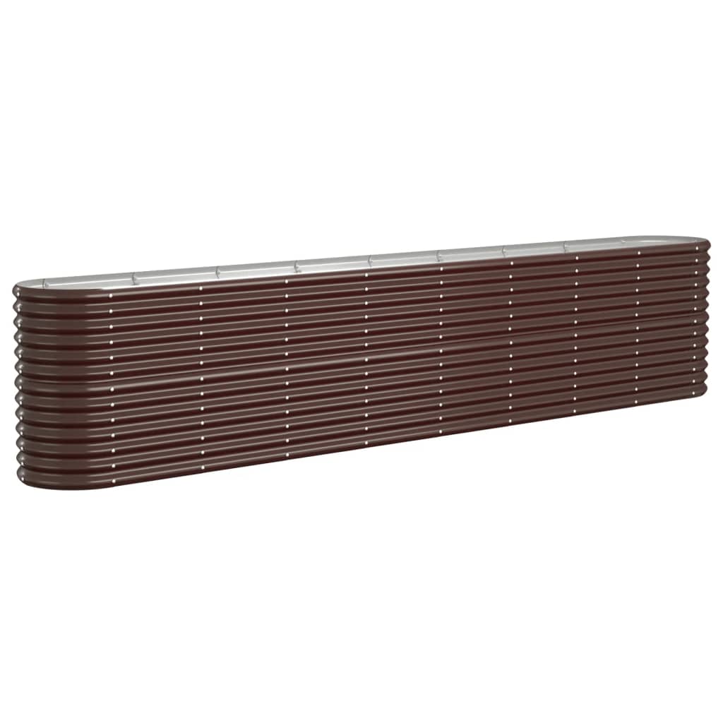 vidaXL Jardinera arriate acero galvanizado marrón 332x40x68 cm