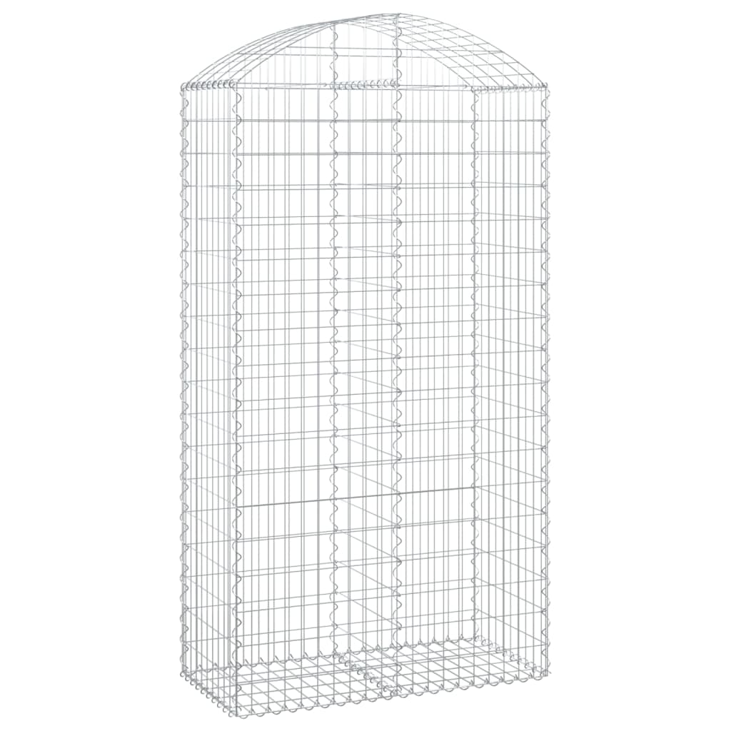 Vidaxl Cesta de Gaviones Forma Arco Hierro Galvanizado 100 X 30 X 80/100 Cm