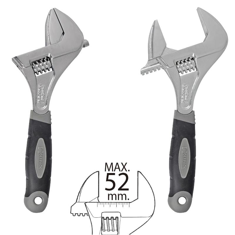 Llave ajustable gran apertura 52 mm. medida 10