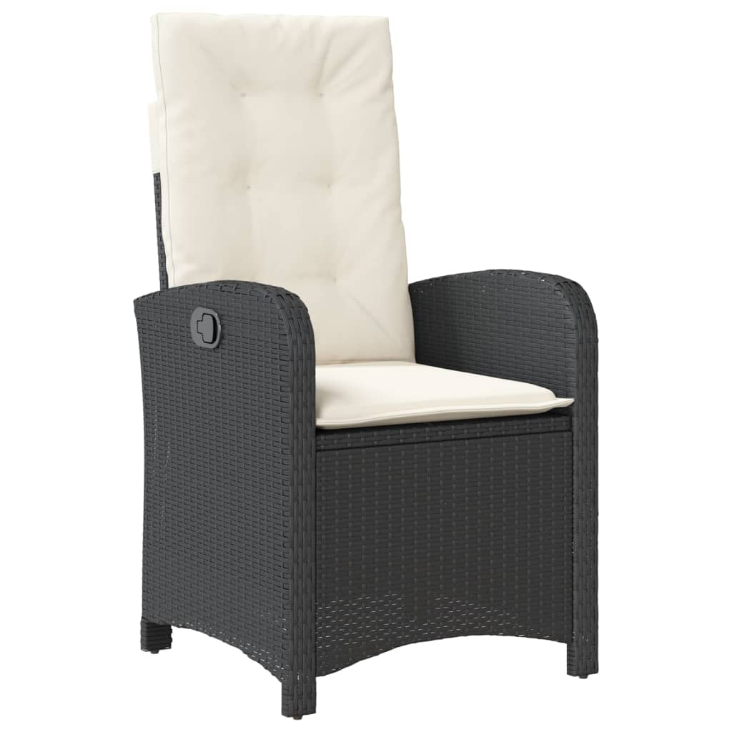 vidaXL Silla de jardín reclinable con cojines ratán sintético