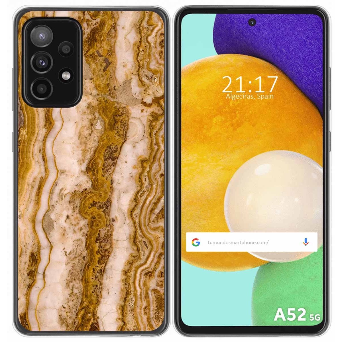 Tumundosmartphone Funda Gel Tpu para Samsung Galaxy A52 / A52 5G / A52s 5G diseño Mármol 10 Dibujos