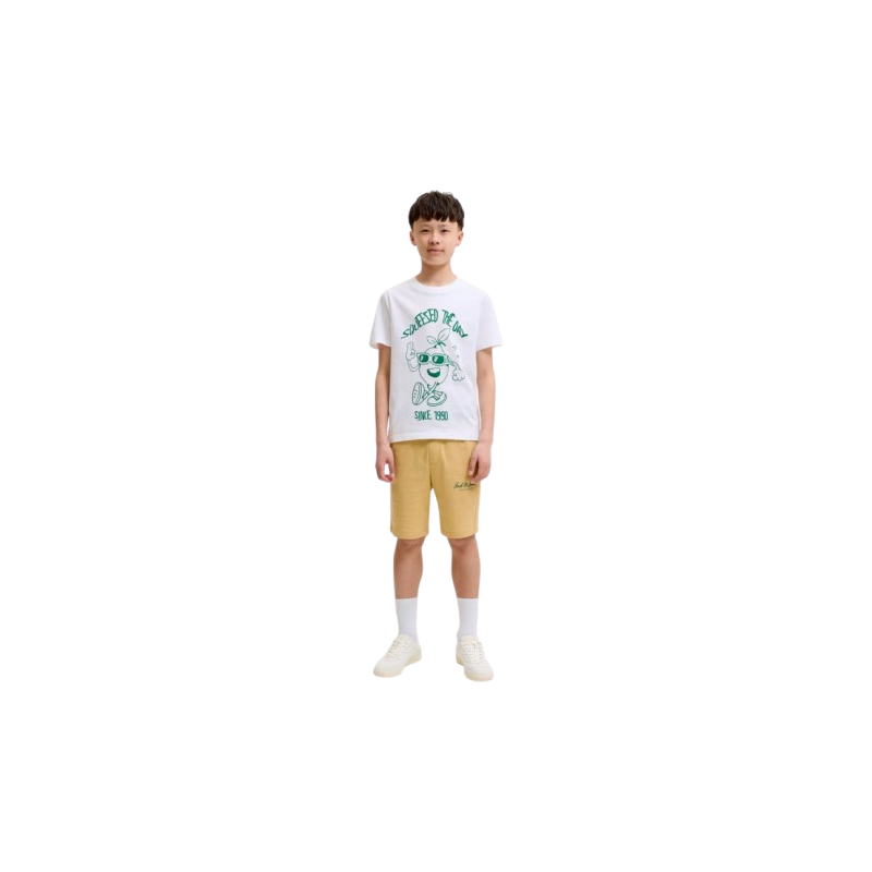 Pantalón de Chándal Mostaza Niño Jack & Jones | Algodón Premium | Logo en Relieve | Junior