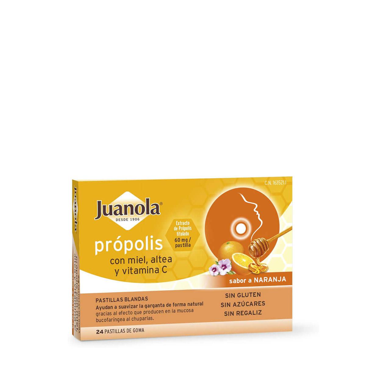 Juanola própolis sabor naranja 24 pastillas de goma