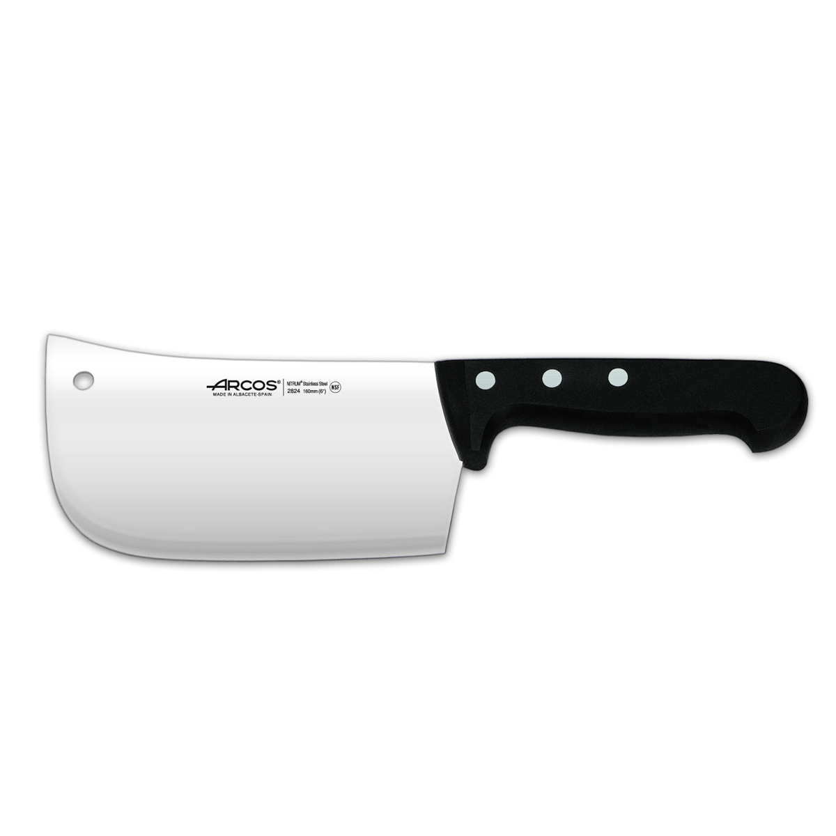 Macheta Arcos Universal 282404 de acero inoxidable Nitrum y mango de Polioximetileno y hoja de 16 cm con funda display