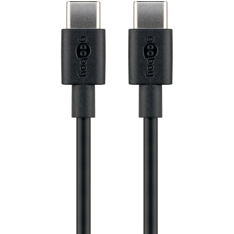 goobay 66316 USB-C™ - Cable de Carga y sincronización para Dispositivos con Puerto USB-C™, 0,5 m, Color Negro