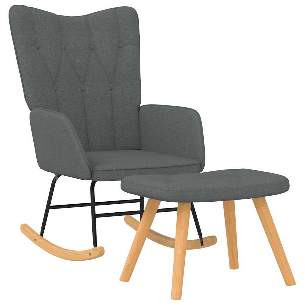 vidaXL Silla mecedora con reposapiés tela en color Amarillo mostaza/Gris claro/Azul y más | cómodas modernas ergonómicas para comedor cocina salón hogar