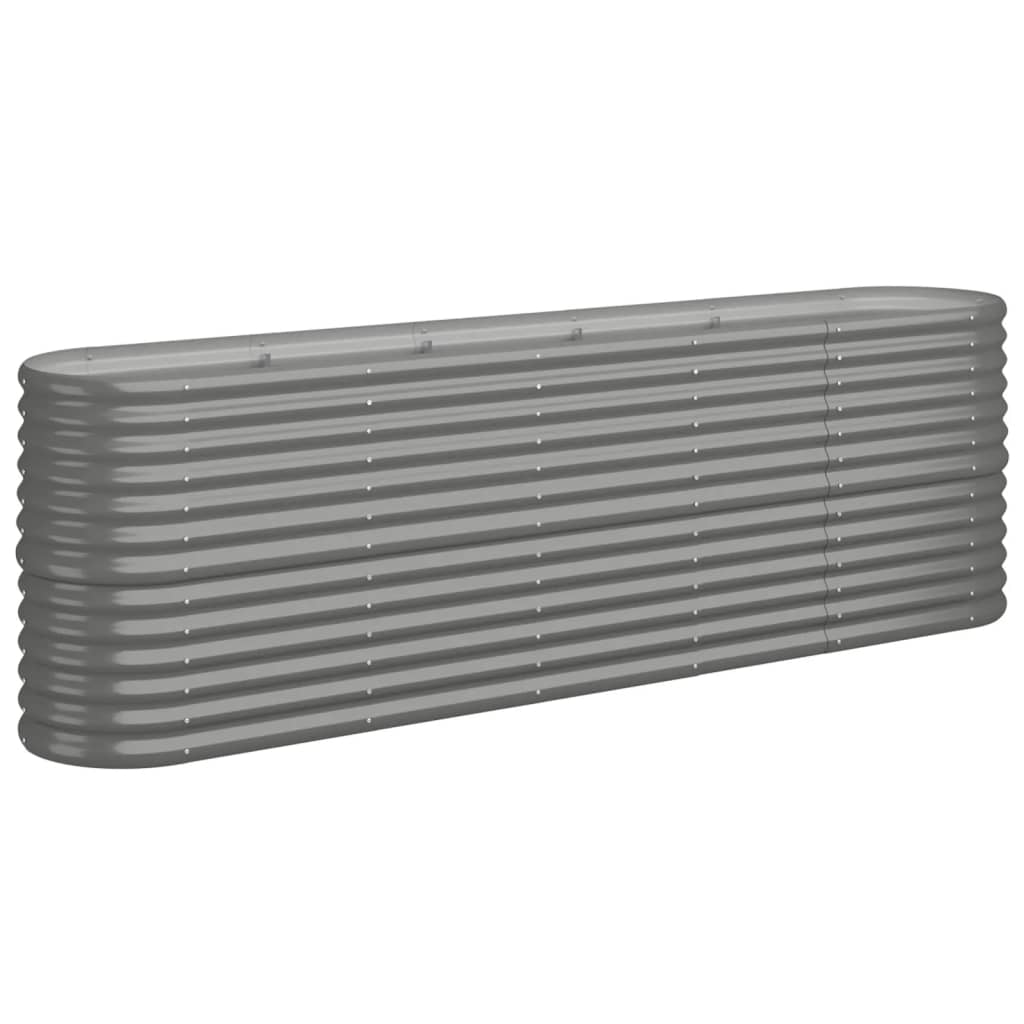 vidaXL Jardinera arriate acero galvanizado gris 224x40x68 cm