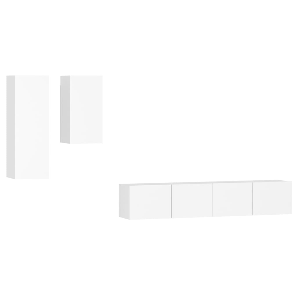 vidaXL Set de muebles de TV 4 piezas madera contrachapada 80x30x30 cm, Mueble de Salon, Mueble TV, Mueble TV salon, Mesa de TV, Mueble tele