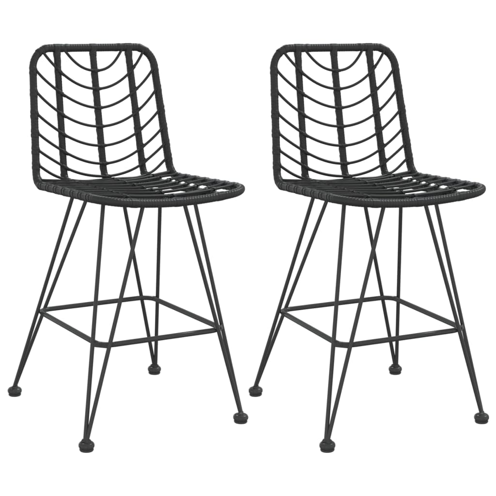 vidaXL Taburetes de Exterior, jardín, cocina 2 uds ratán PEacero 45x56x103,5 cm