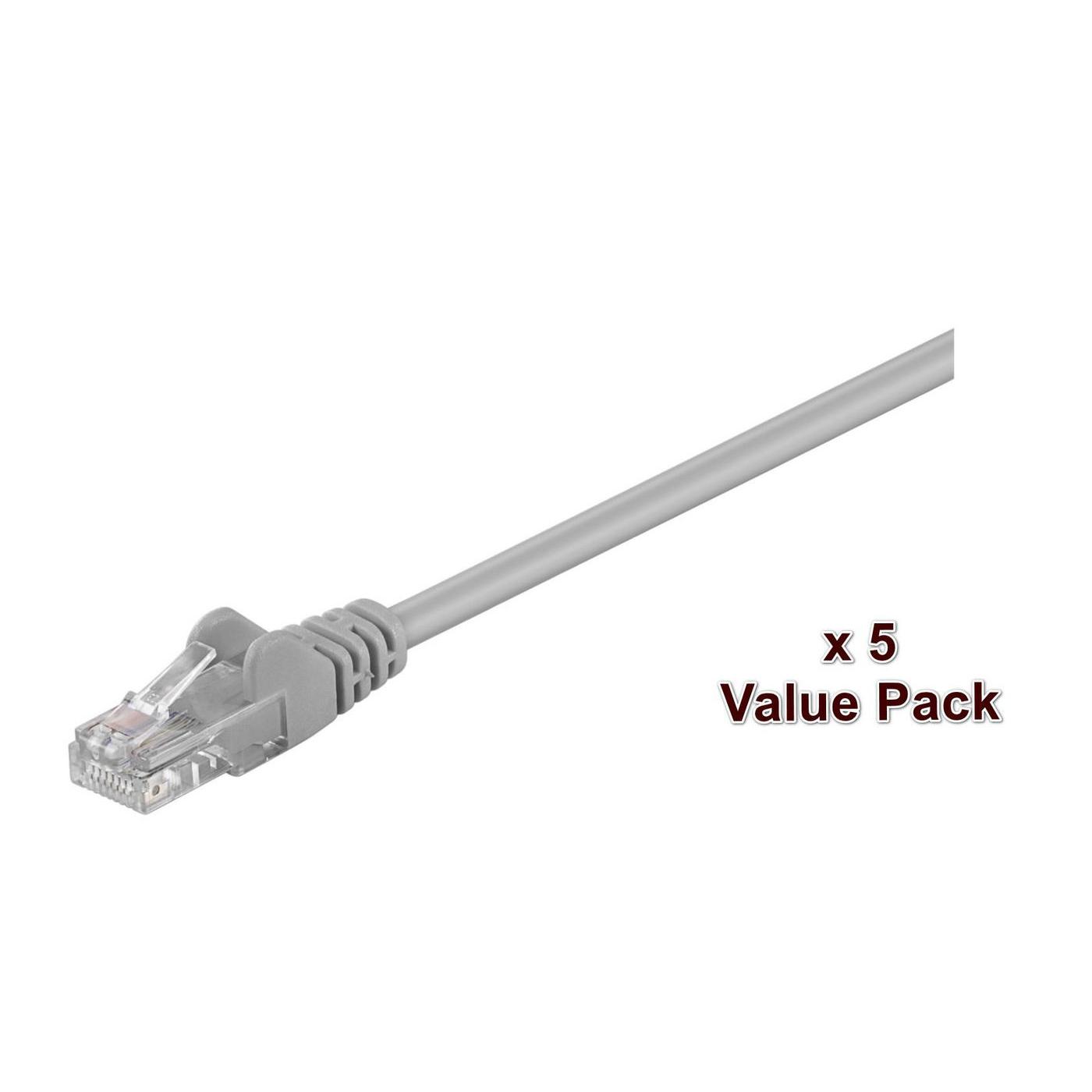 Microconnect Cable de Red U/UTP Cat5e 15M Gris Paquete de 5