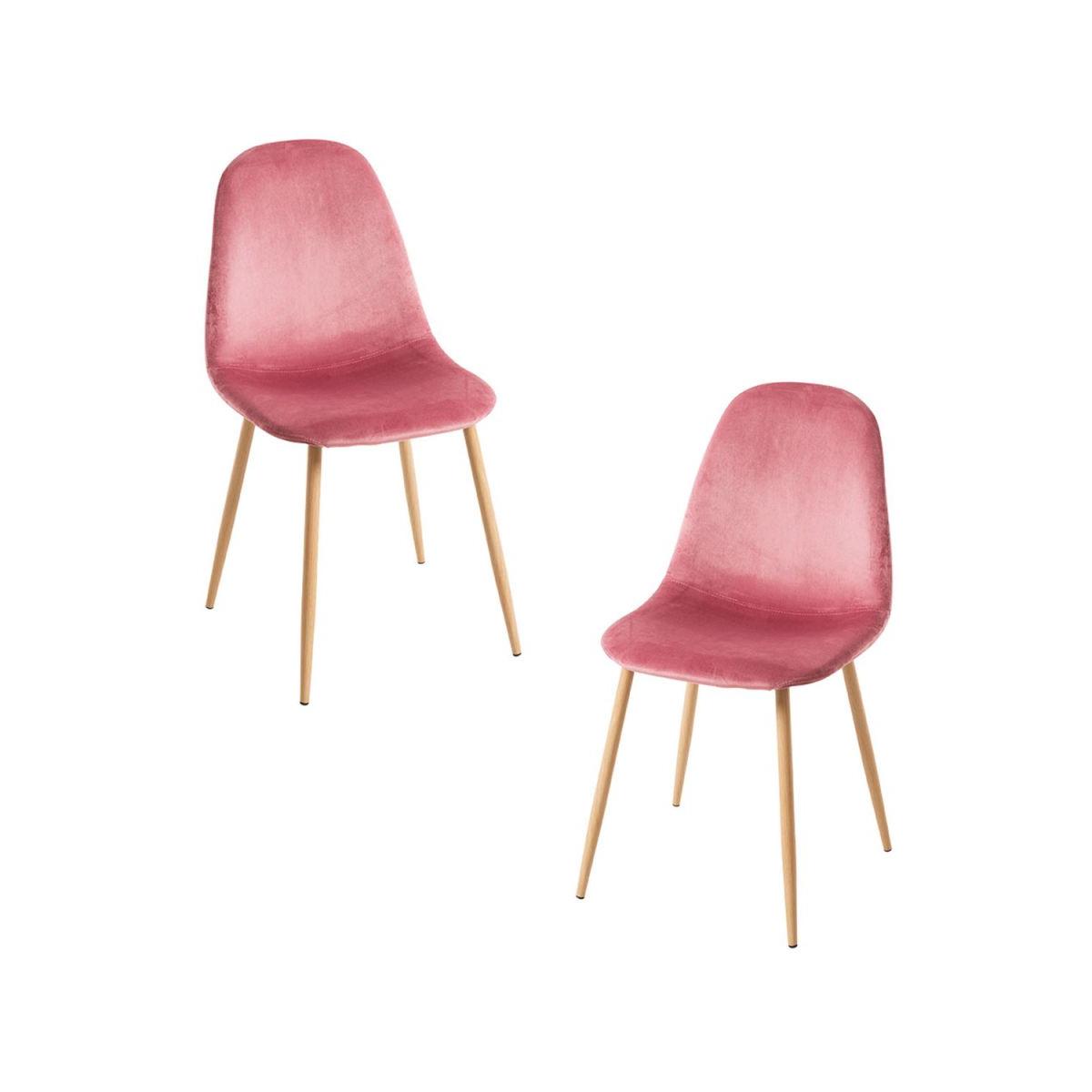 Regalos Miguel - Packs Sillas Comedor - Pack 2 Sillas Teok Terciopelo - Rosa