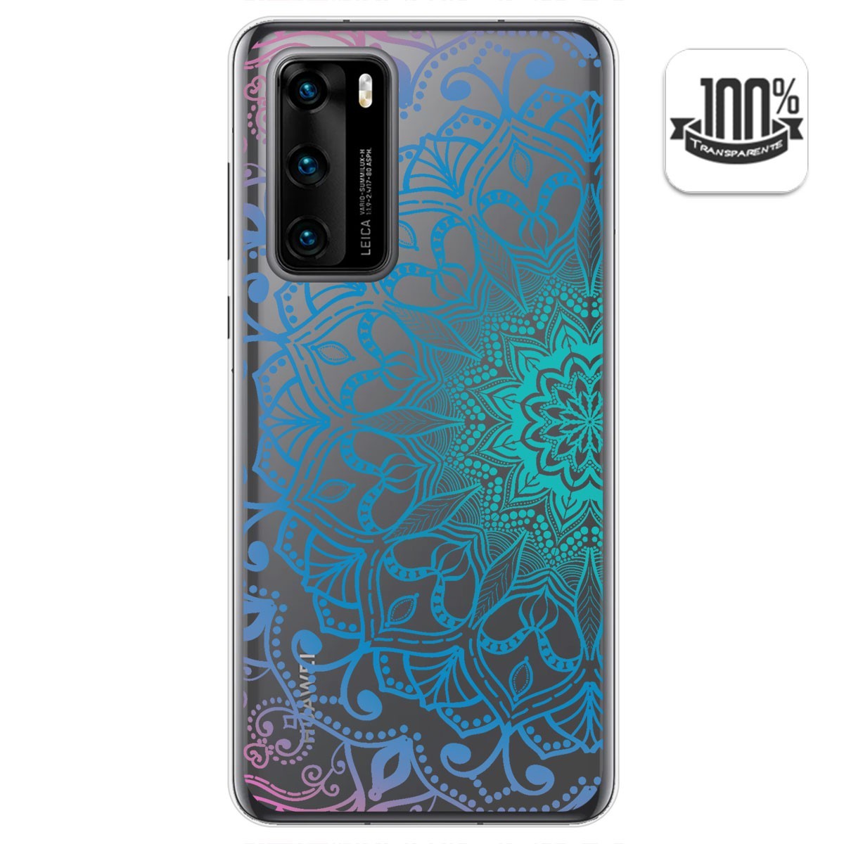 Tumundosmartphone Funda Gel Transparente para Huawei P40 diseño Mandala Dibujos