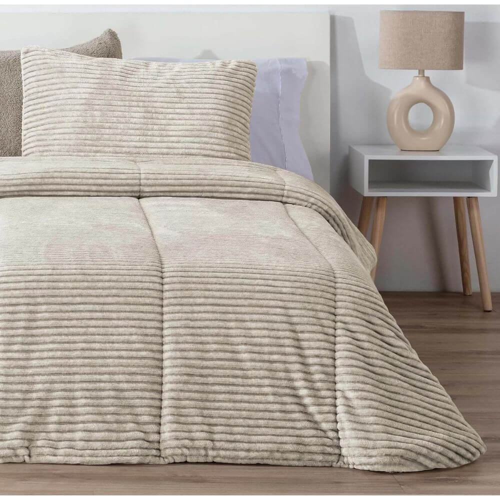 MANTEROL Edredon Comforter New Lines Melange Jaspeado Rayas