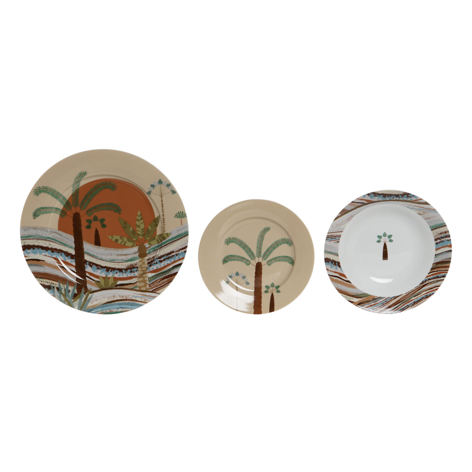 Vajilla set 18 porcelana 27x27x2 calima terracota , La mejor decoración para tu hogar.