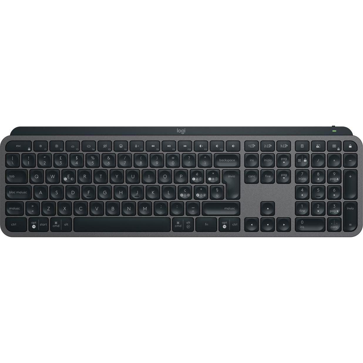 Logitech MX Keys S teclado Universal RF Wireless + Bluetooth QWERTY Italiano Grafito