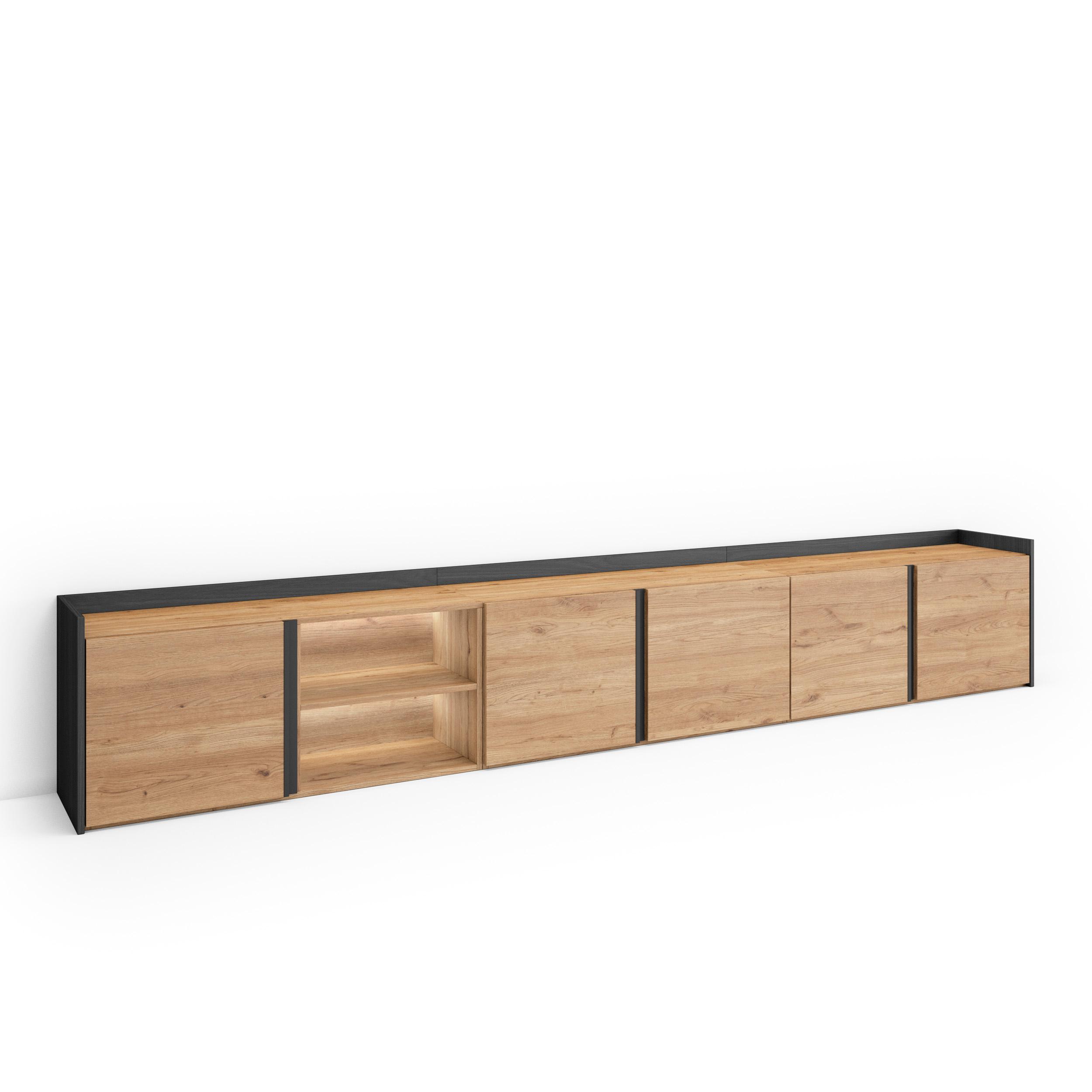 Mueble TV, Televisión, 309x35x50cm, Para TV hasta 80", LED