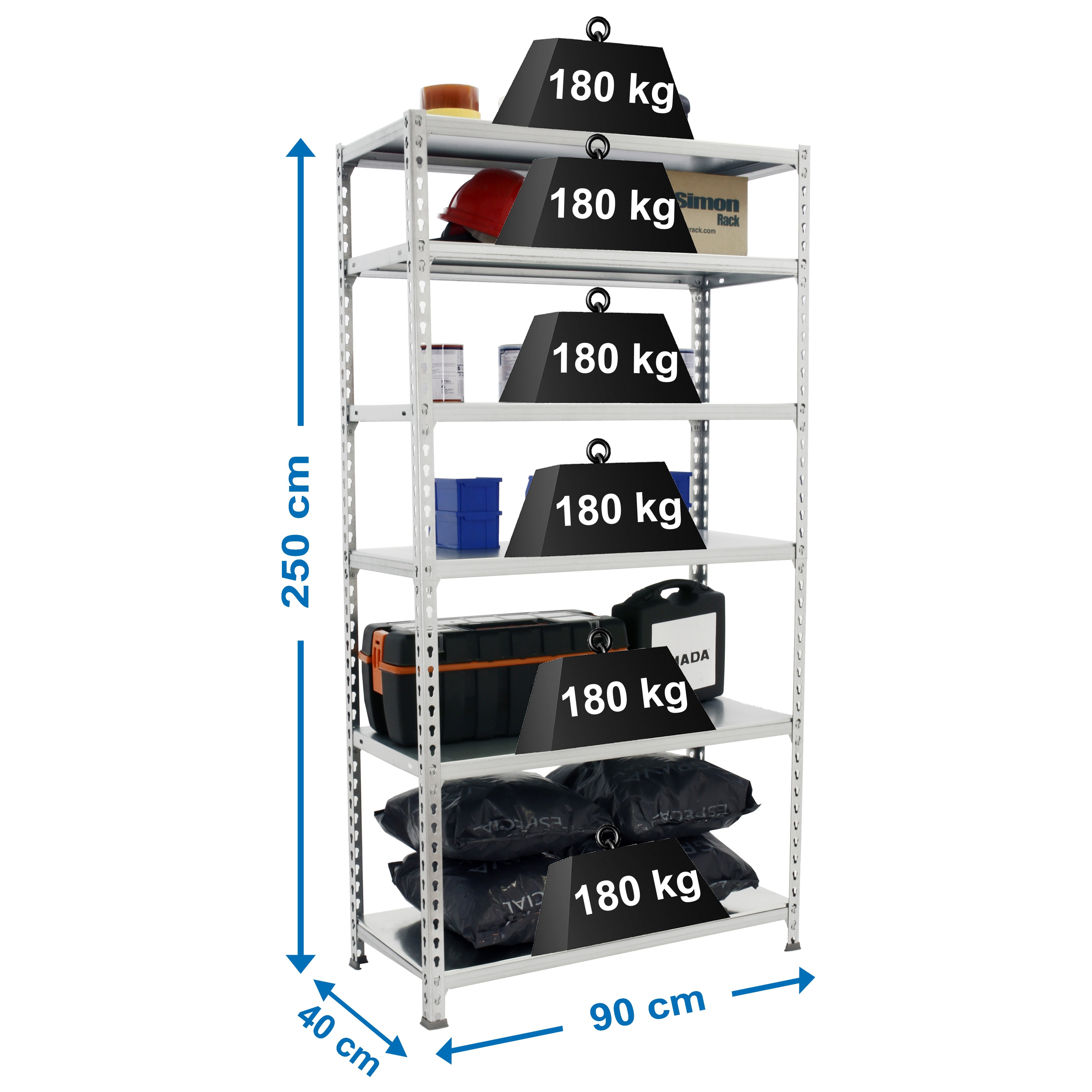 Estantería SIMONRACK Simonclick 6/400 galva/galva