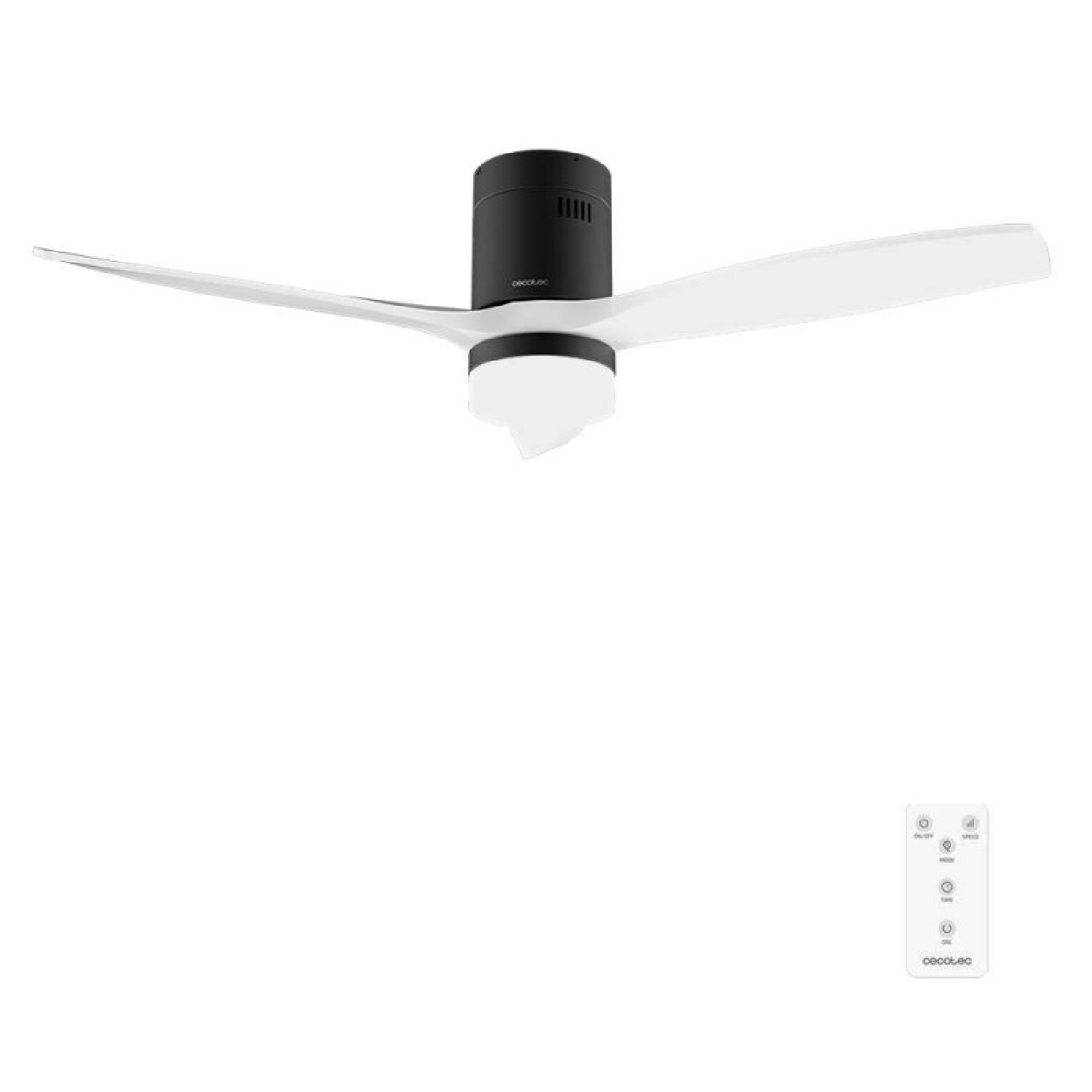 Cecotec Ventilador de Techo con Luz y Mando a Distancia de 52" EnergySilence Aero 5600 Classic Black&White. Motor DC 40W