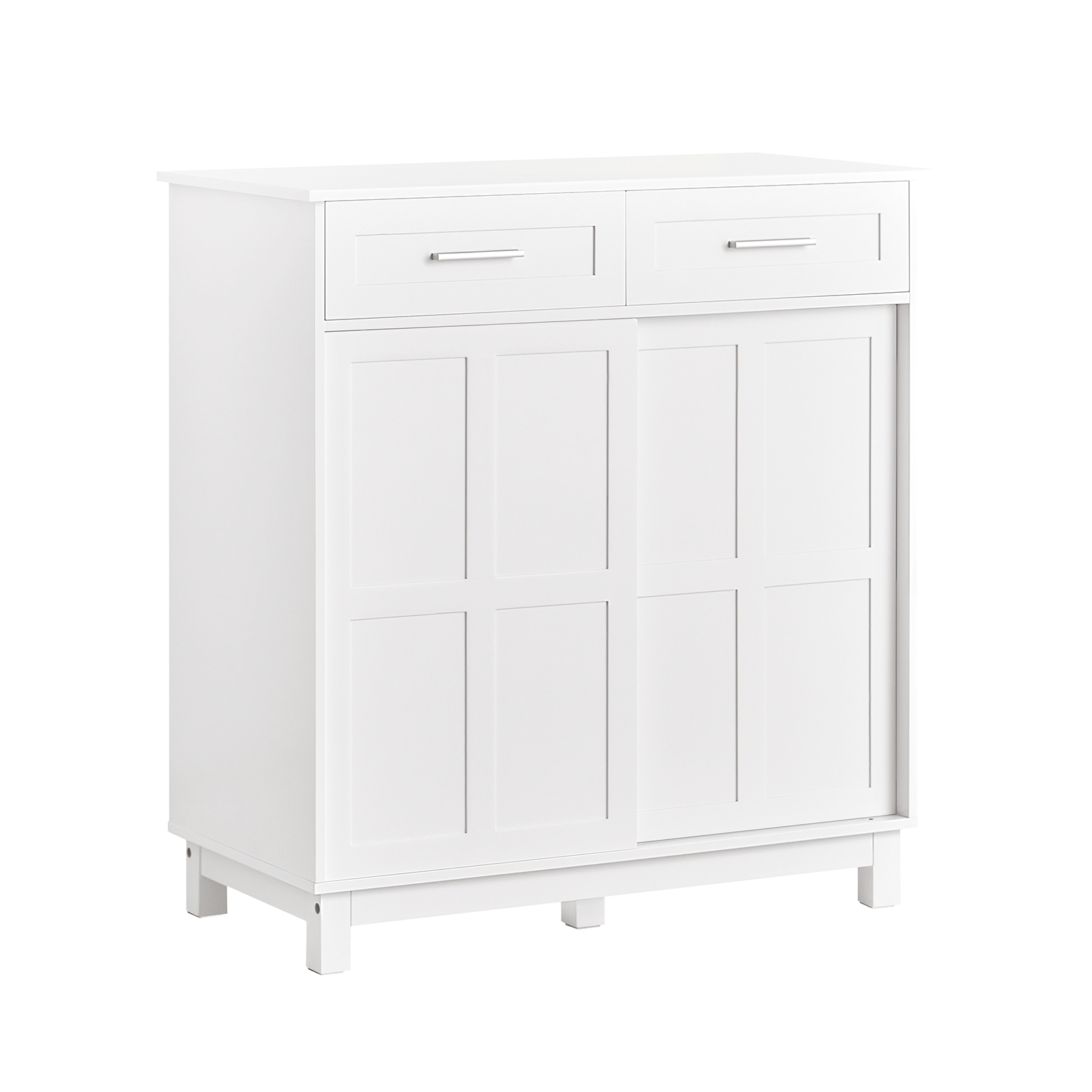 SoBuy FSB84-W Aparador recibidor Armario de almacenaje con 2 cajones y 2 Puertas Blanco 80 x 40 x 85 cm ES