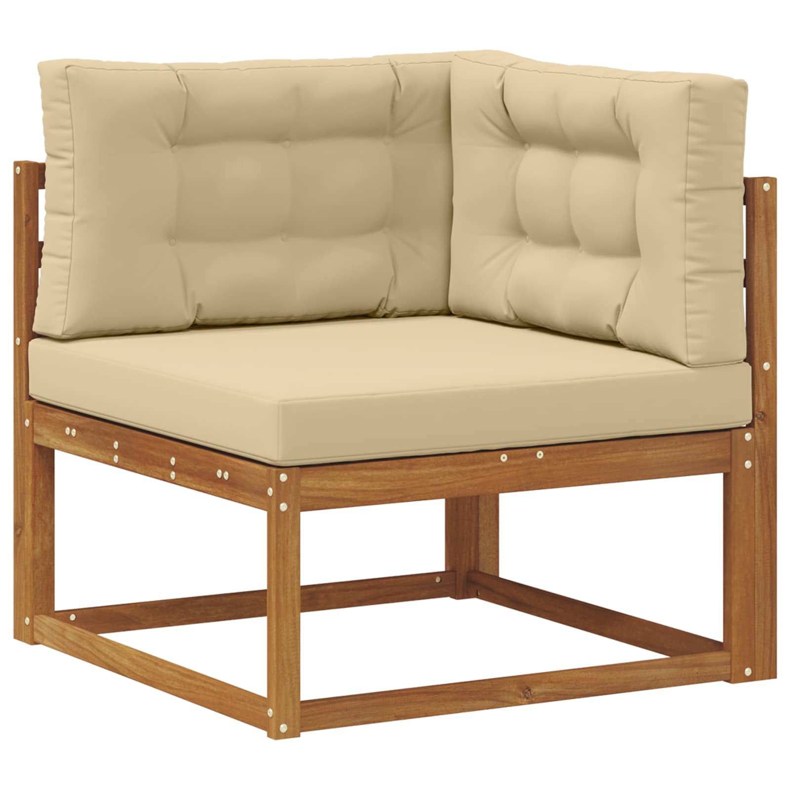 vidaXL Sofá esquinero de exterior Madera de Acacia Sólida Natural