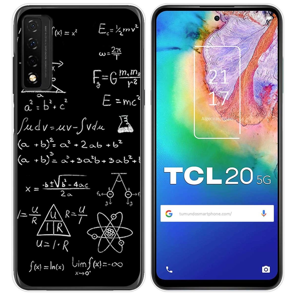 Tumundosmartphone Funda Gel Tpu para TCL 20 5G diseño Formulas Dibujos