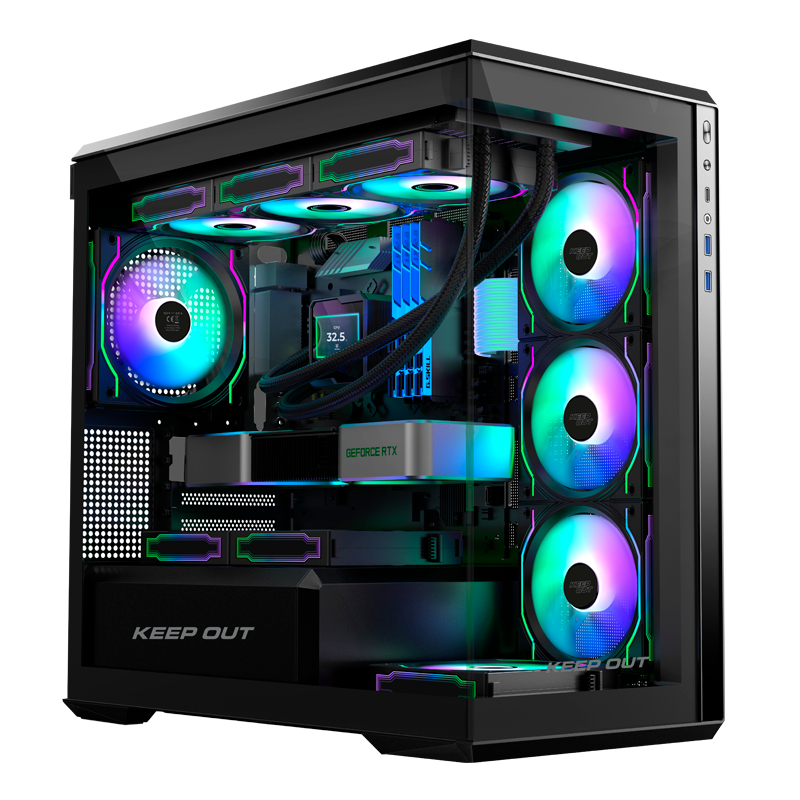 Caja microatx xc-905pro+ argb + type-c keepout