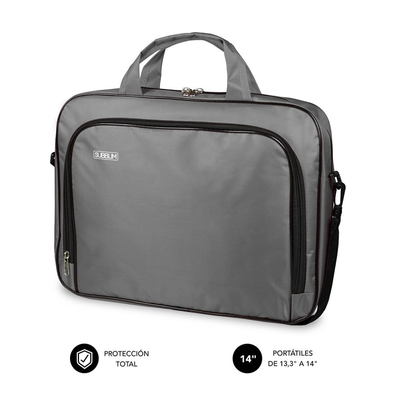 SUBBLIM - Maletín Ordenador Oxford Laptop Bag 13,3"-14" Grey SUB-LB-1OLB031