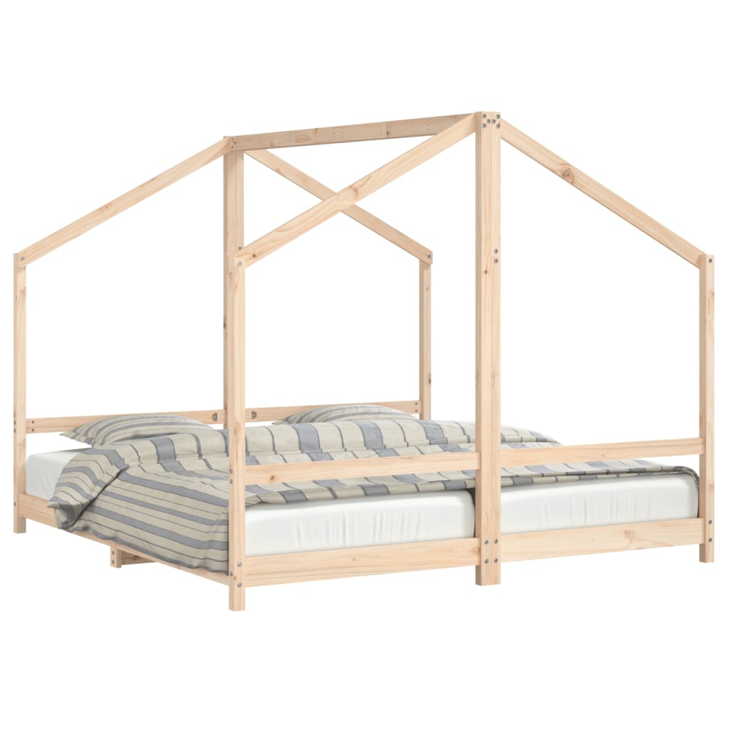 vidaXL Estructura de cama para niños madera pino 2x(90x190) cm
