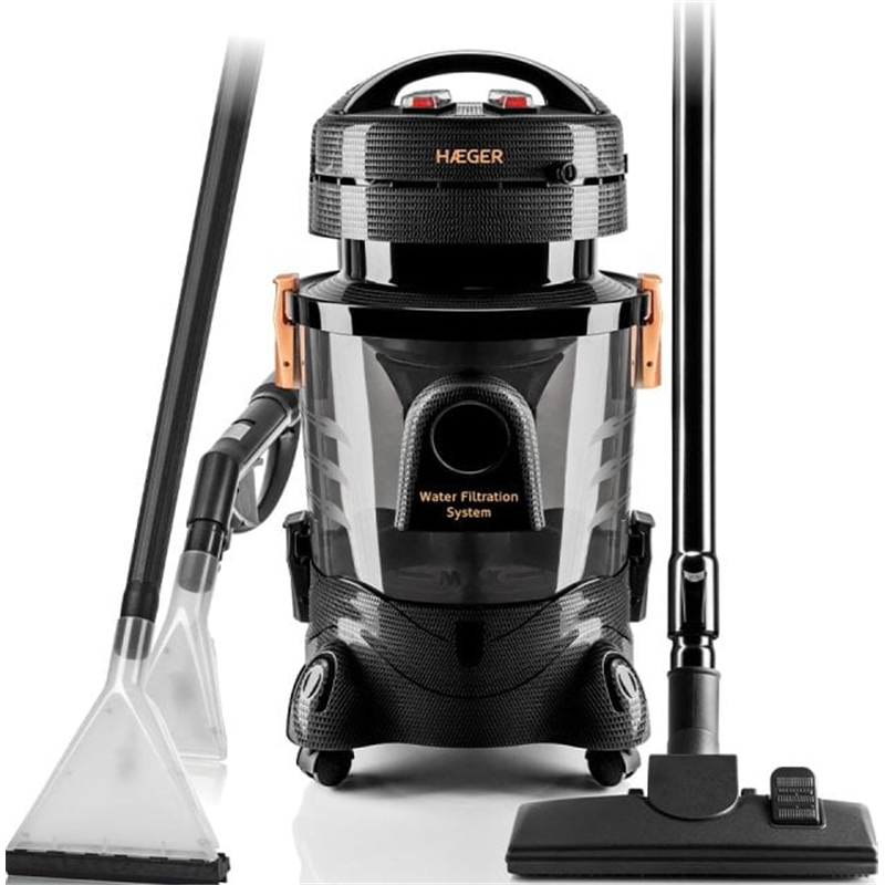 Aspiradora de Suelo Haeger VC-12W.045A Aquaclean Pro Seca/Húmedo 1400 W Negra
