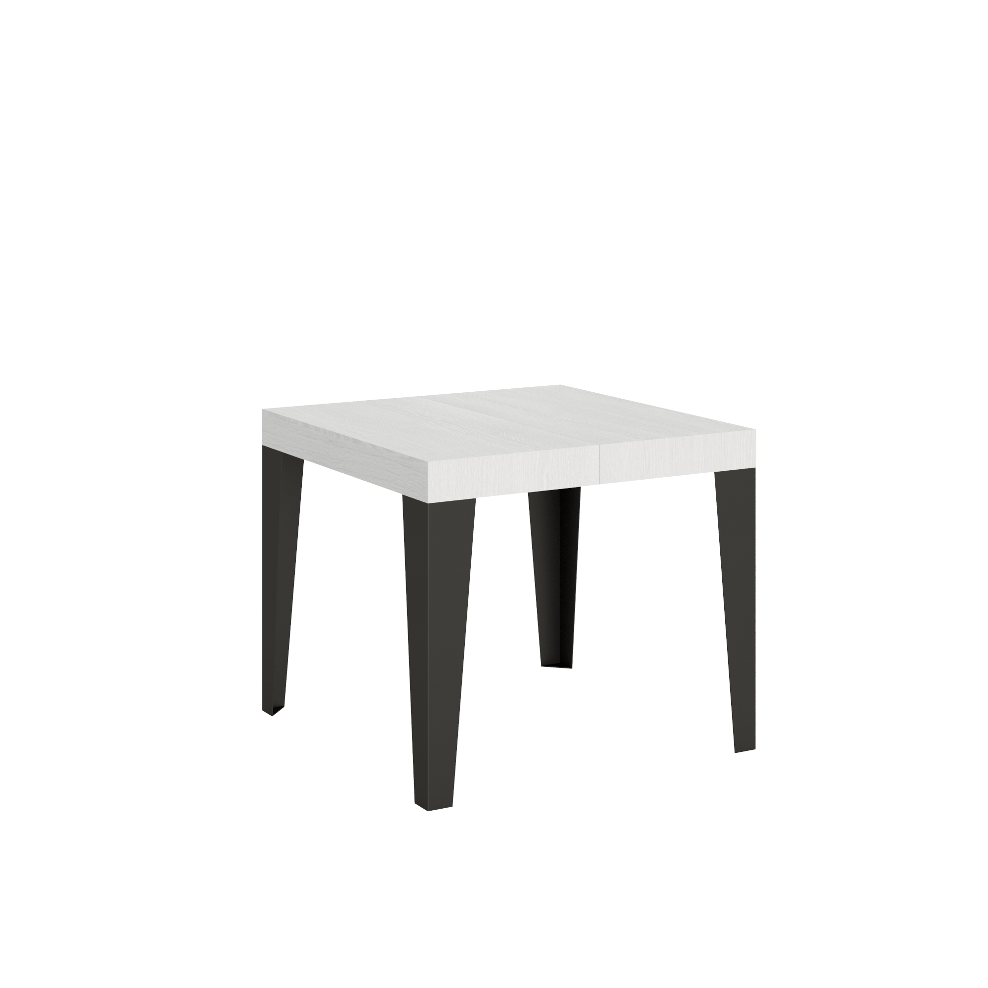 Mesa extensible 90x90/246 cm Flame Blanco Fresno Estructura Antracita - Itamoby