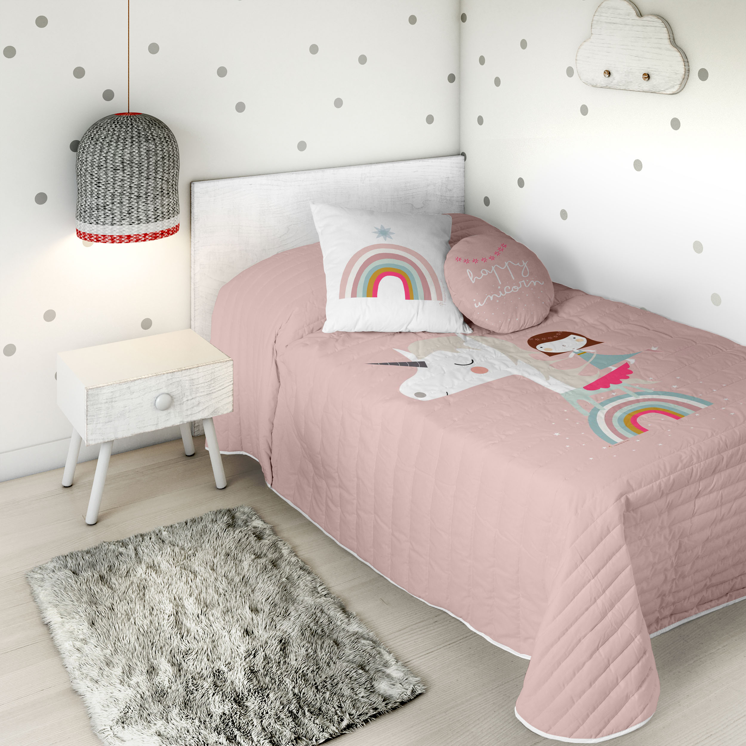 HACIENDO EL INDIO - Colcha Bouti Infantil Estampada 100% Algodón - Relleno 70 gramos -  Cubrecama Ligero Acolchado - Ideal para Primavera y Verano - Disponible para Cama 90/105 cm - Fabricada en España