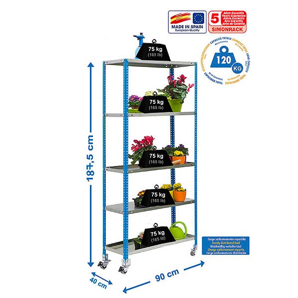 Estantería SIMONRACK Simongarden comfort mob. 5/400 azul/galva