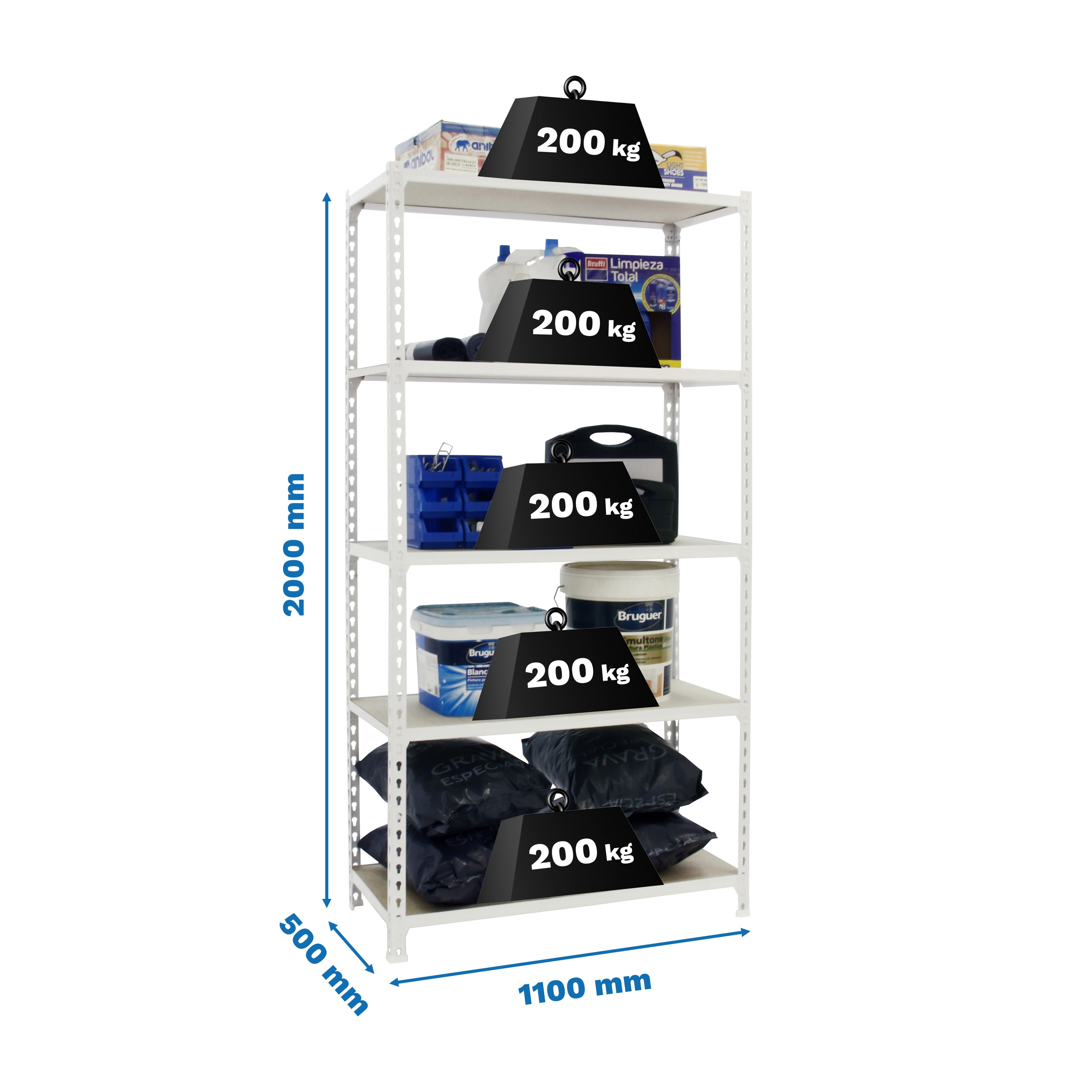 Estantería SIMONRACK SIMONRACK SimonrackMaderclick superplus 5/500 blanco/madera