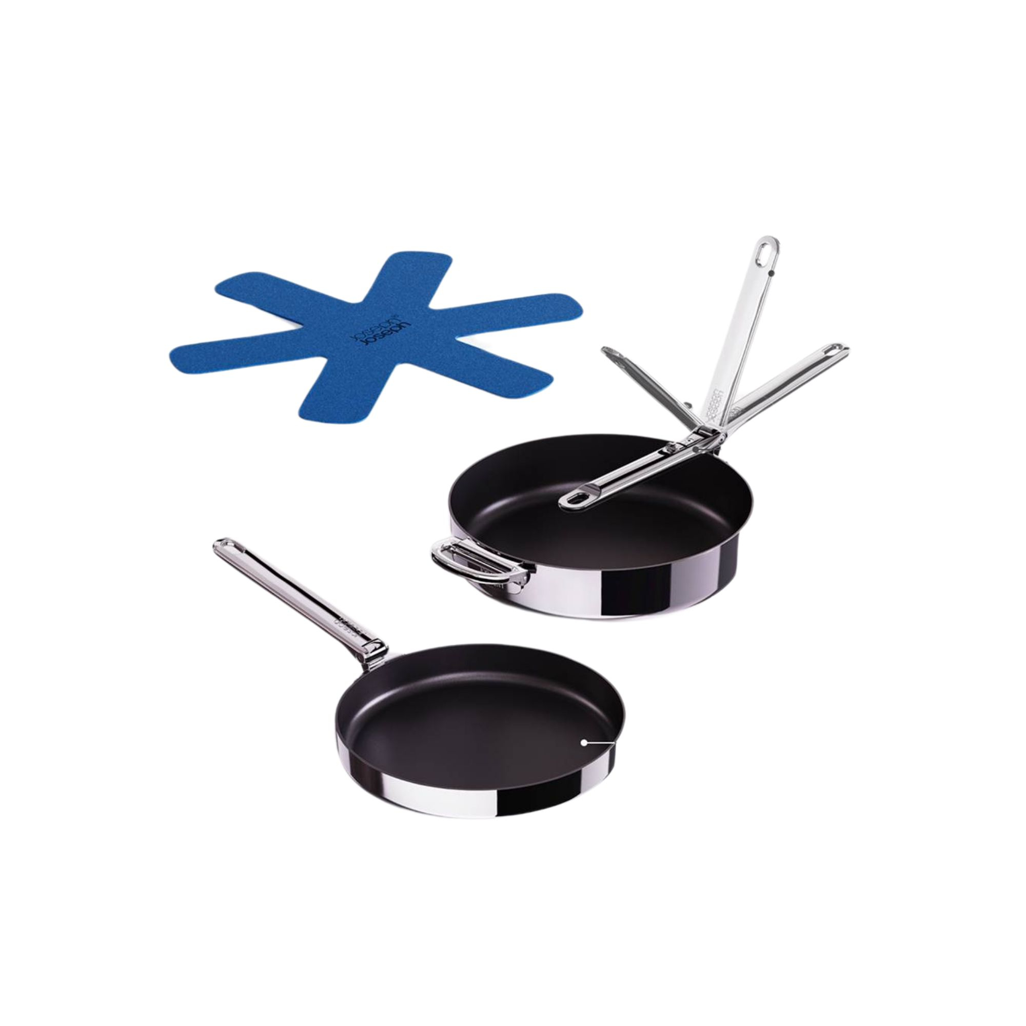 Juego de Sartenes Joseph Joseph Space Steel 2 piezas, Acero Inoxidable, Antiadherente, Aptas para Inducción y Horno