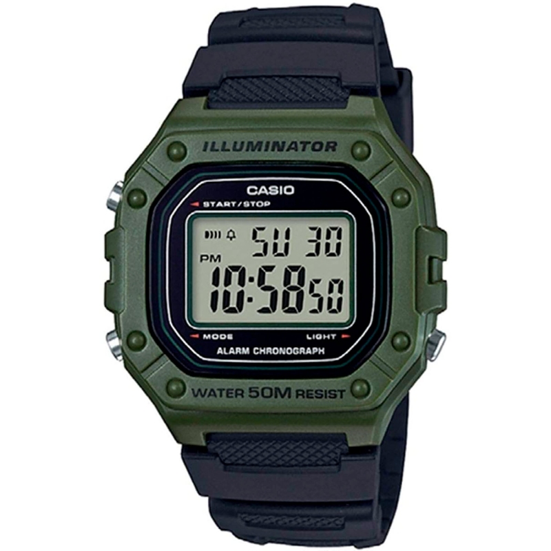 Casio W-218h-3avef Youth Reloj Para Para Hombre Color Verde