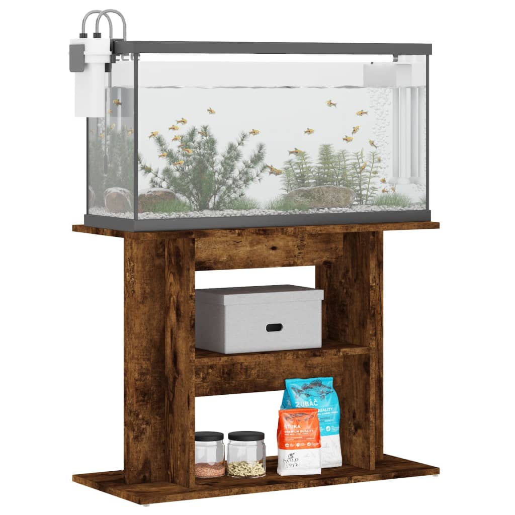vidaXL Soporte para acuario madera de ingeniería 80x35x60 cm Color Blanco,  Blanco brillante,  Negro y mas