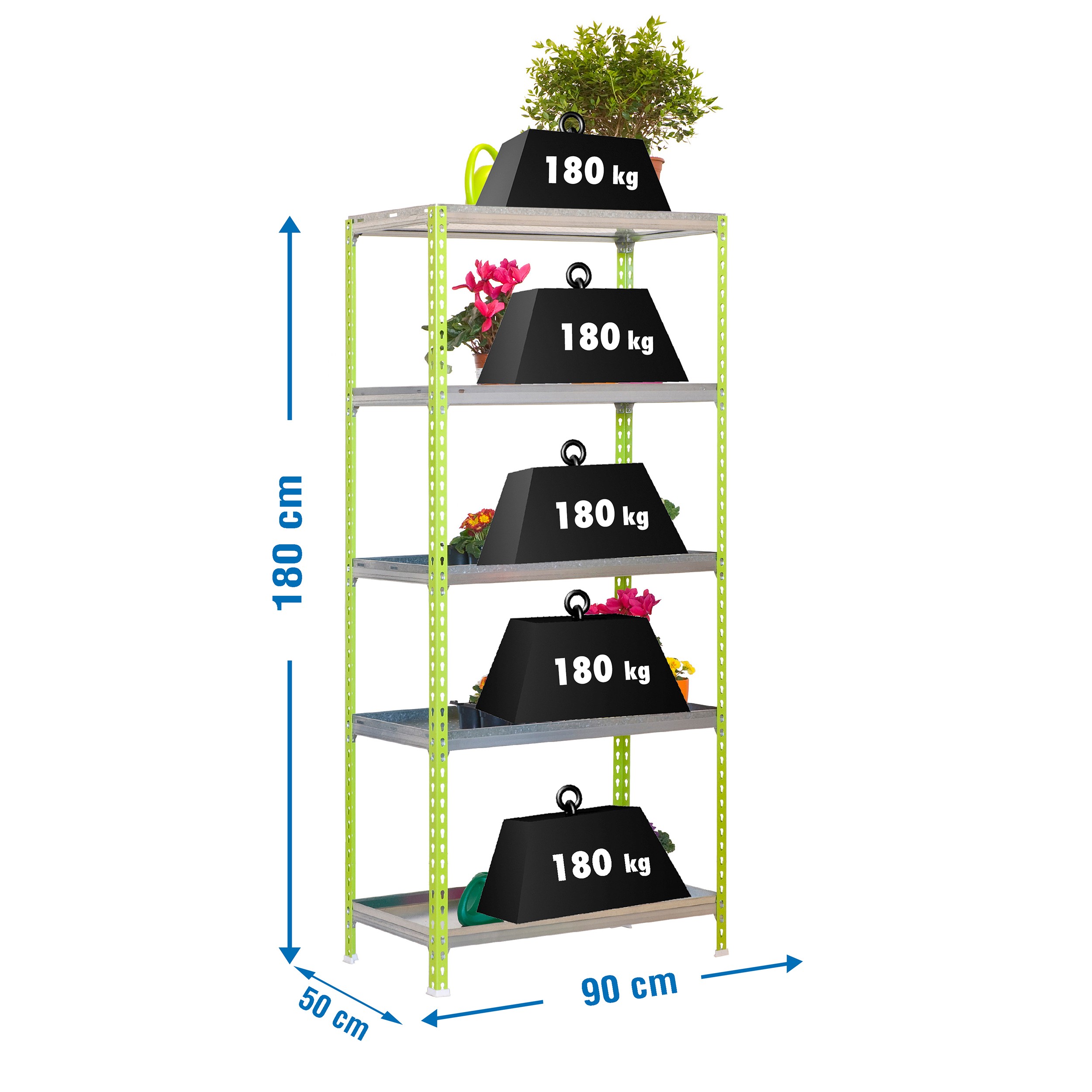 Estantería SIMONRACK Simongarden click 5/500 verde/galva