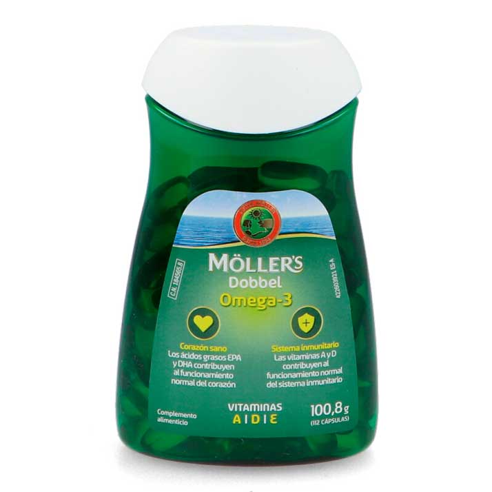 Möller's Omega-3 Dobbel 112 Cápsulas para Estrés, Sueño y Ansiedad