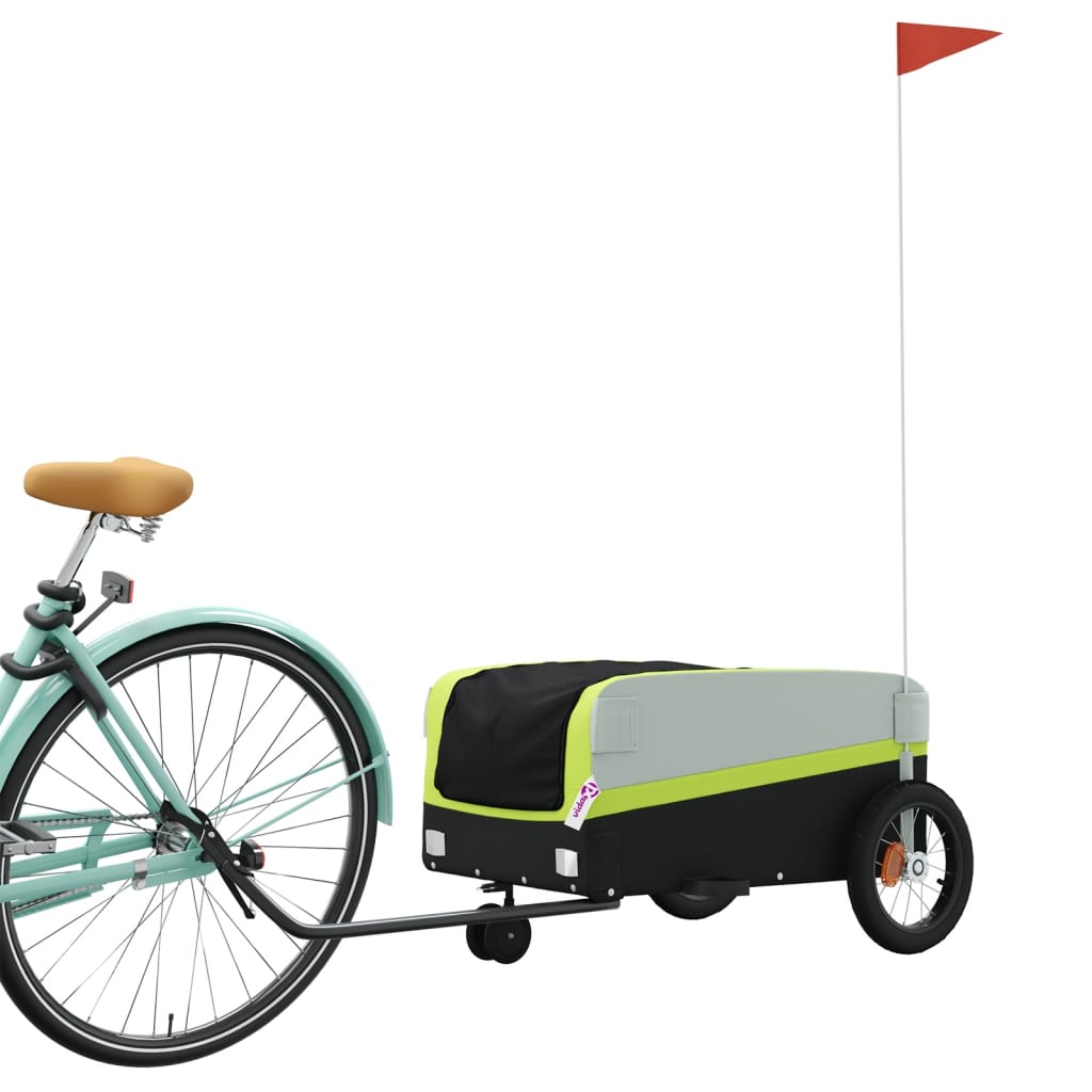 vidaXL Remolque para bicicleta hierro 30 kg Color Negro,  Amarillo,  Azul y mas