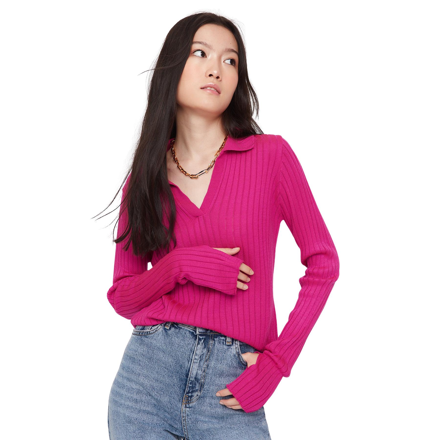 Trendyol Suéter De - Ropa De Invierno Cómoda Y Elegante Fuchsia Mujer Pequeño