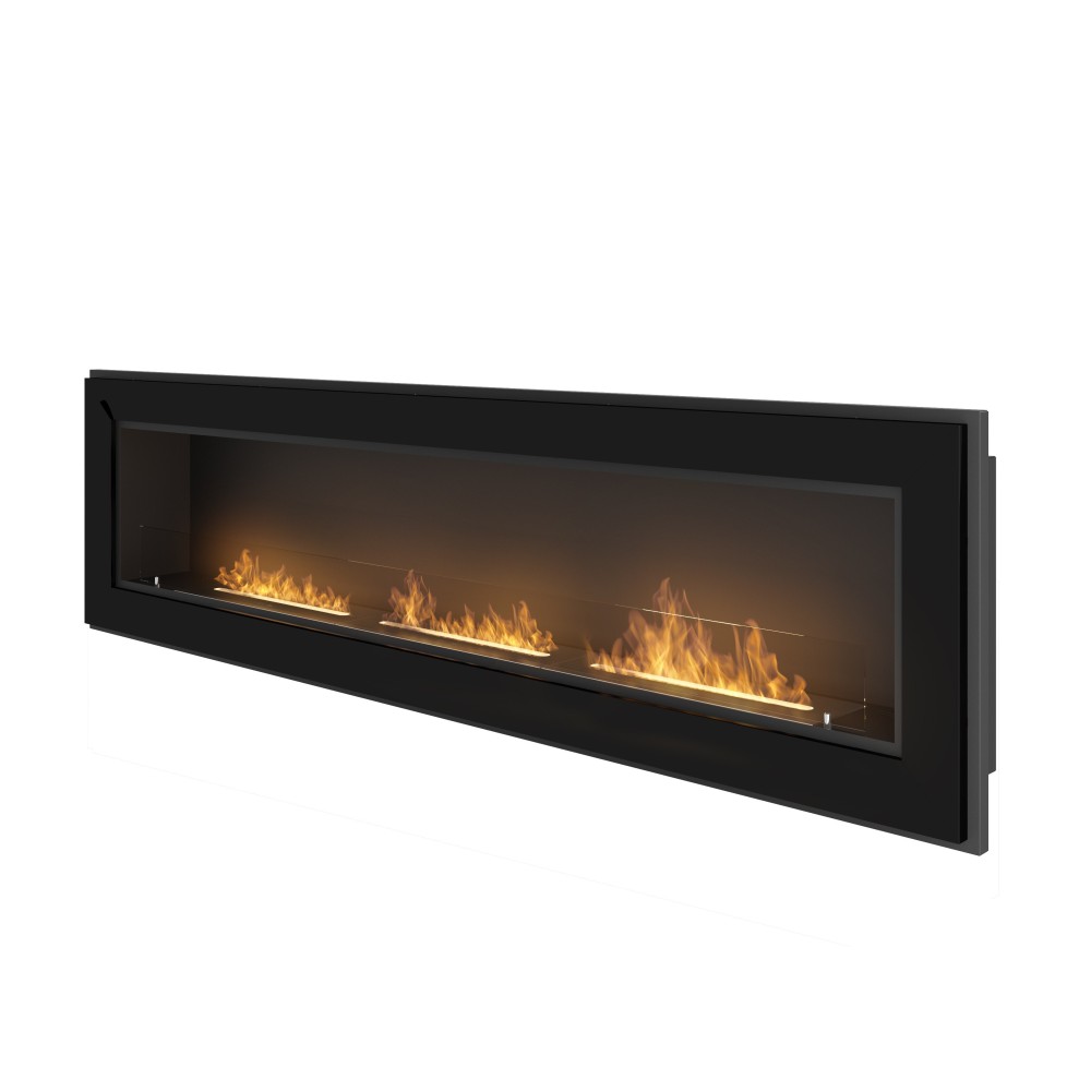 Chimenea de bioetanol empotrada Frame 1800 SimpleFire con cristal negro