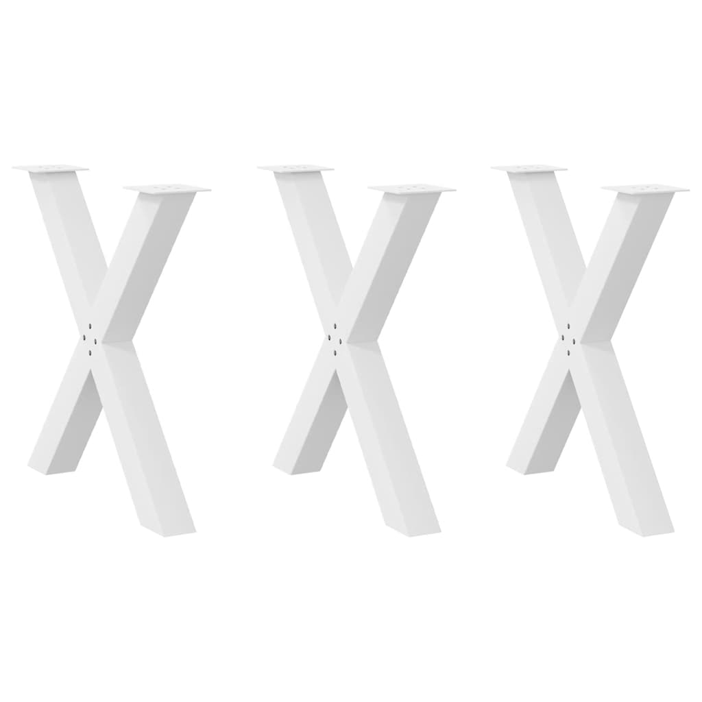 vidaXL Patas para mesa de comedor en forma de X (3 unidades) 80 x (72-73) cm, acero