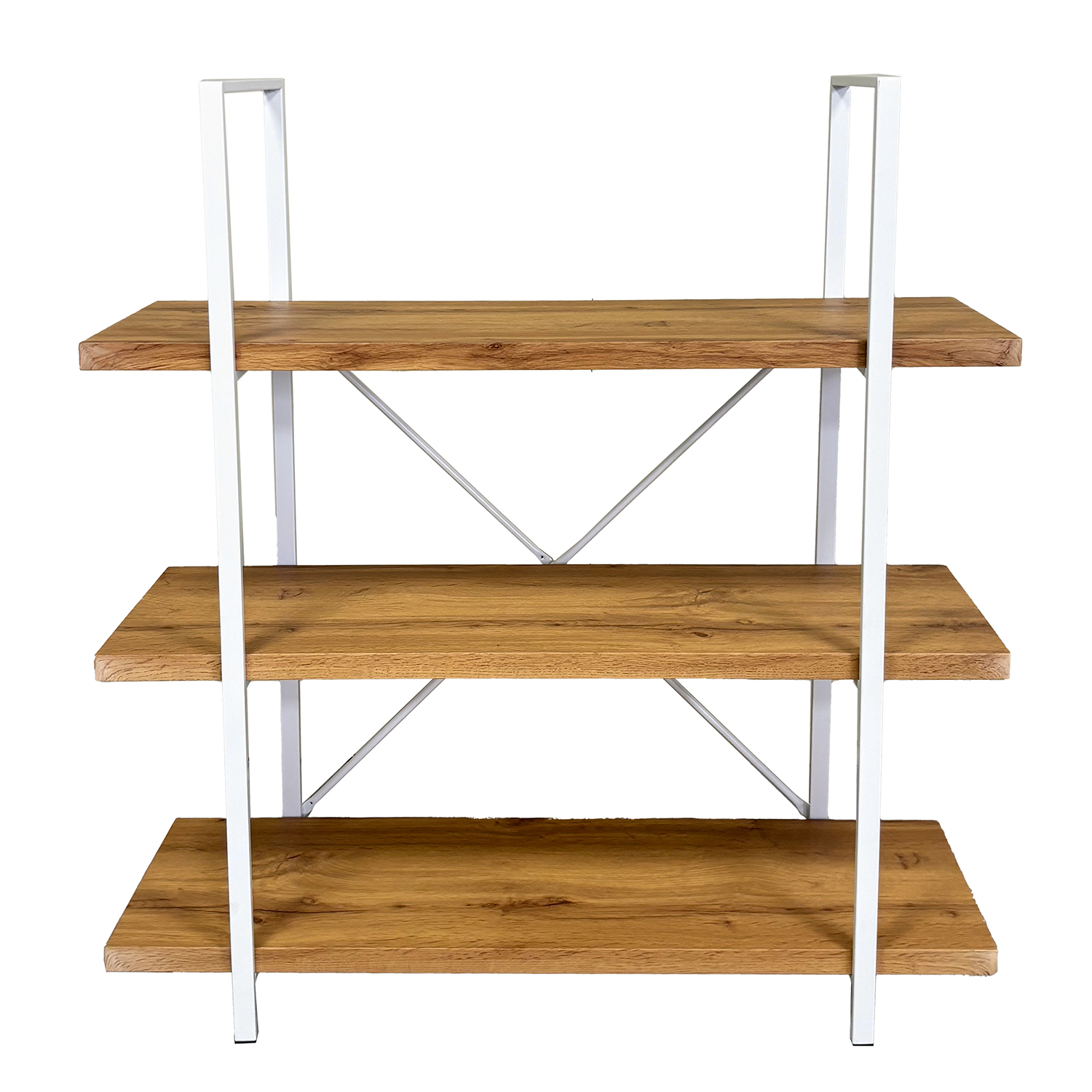 Estanteria 3 baldas dm y laminamelamina, metal blanco 100x33x106cm
