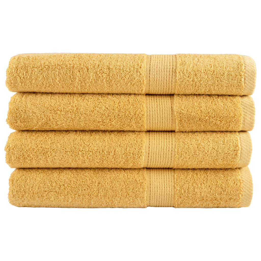 vidaXL Toallas premium 4 uds 100% algodón 100x200 cm 600 gsm Color Dorado,  Antracita,  Azul y mas